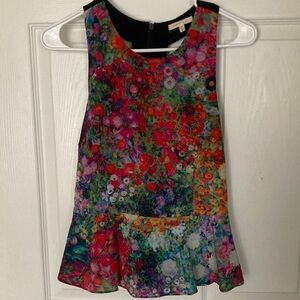 Under Skies Colorful Floral Halter Blouse Size Medium